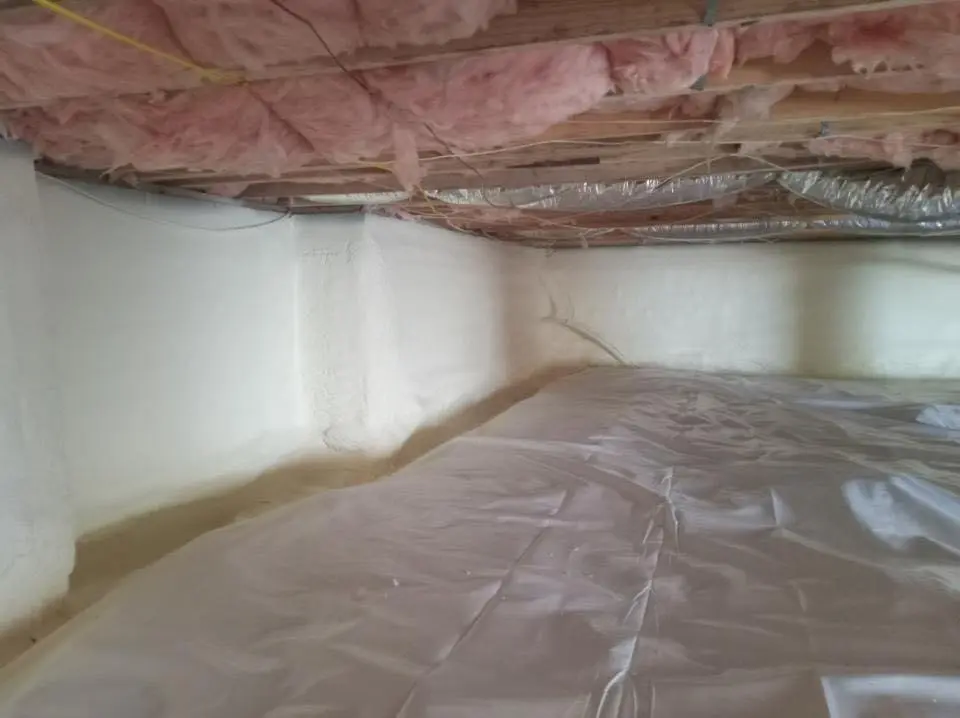 Crawl space encapsulation with closed-cell spray foam for Roof Leak Repair in Zion