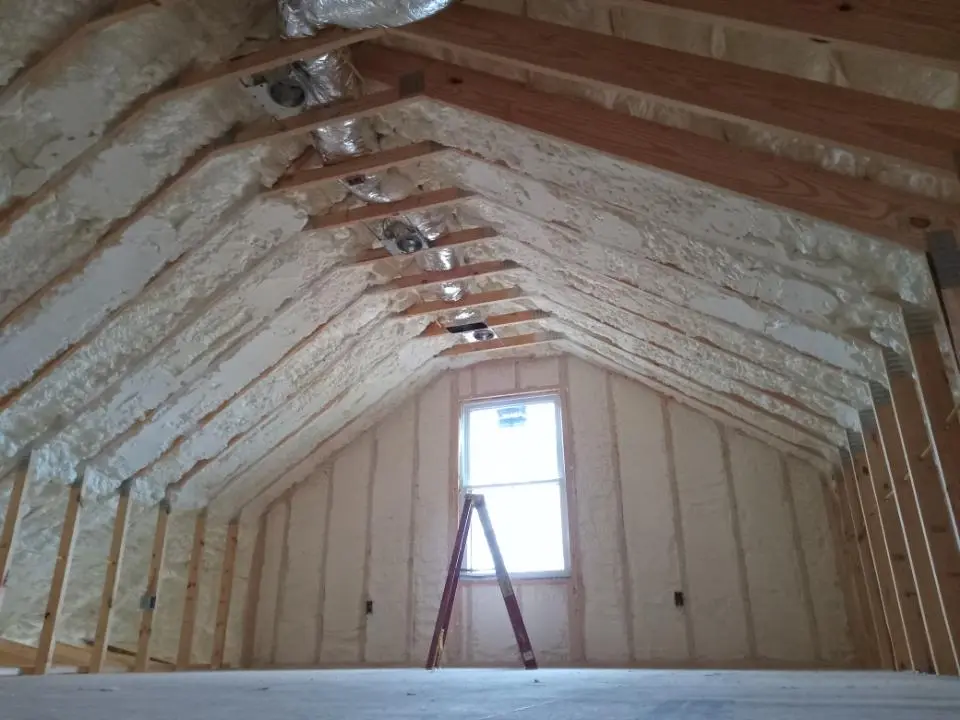 Spray foam roofing application for Crawl Space Insulation project in Zion